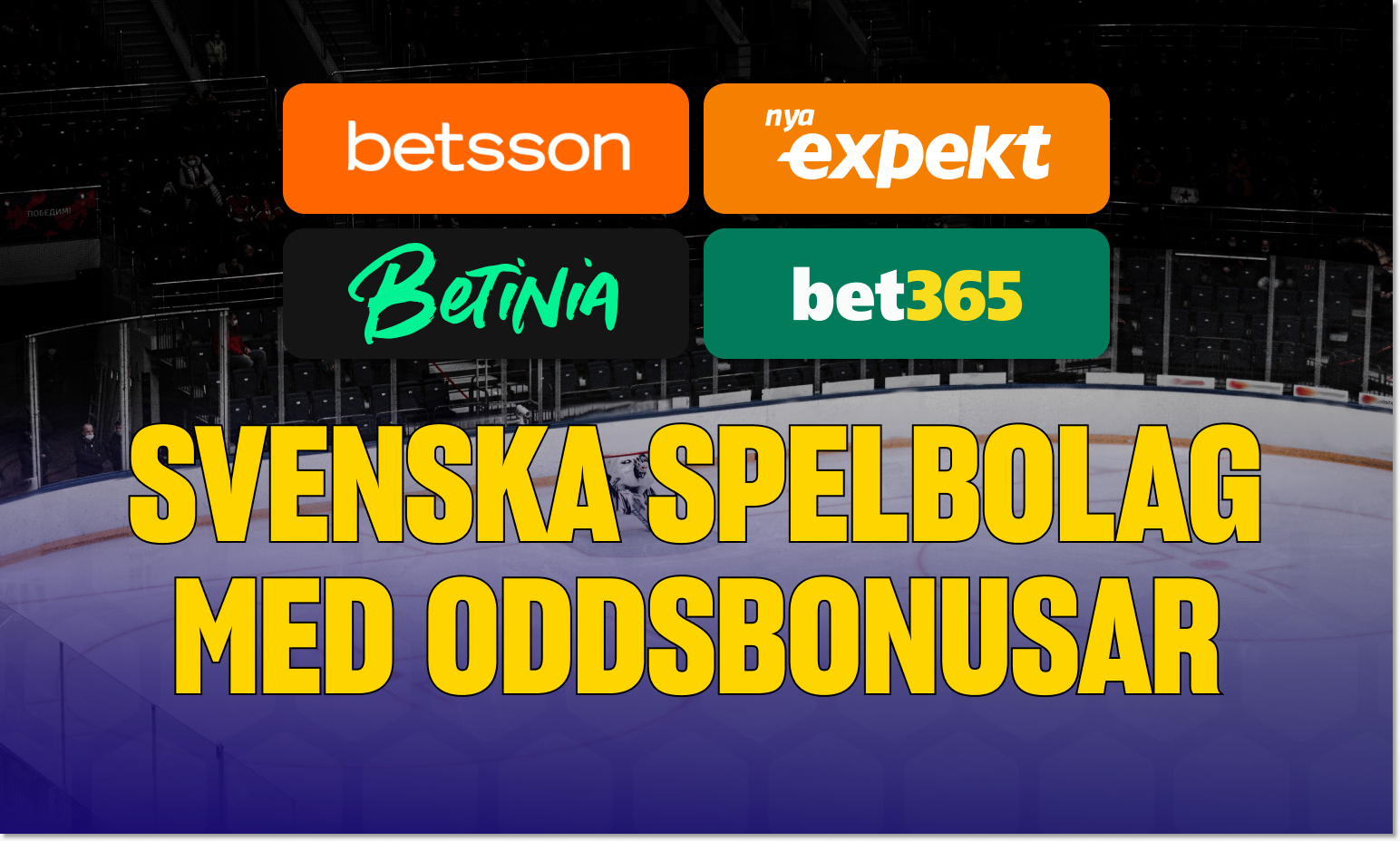 Svenska spelbolag med oddsbonusar, Betsson, Nya Expekt, Betinia, Bet365.